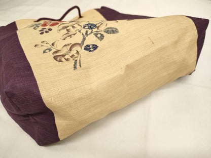 平和屋本店▼和装小物　和装バッグ　トートバッグ　辻が花　草花文　法衣　寺院　仏具　仏教　僧侶　神職　装束　AABM0323ja