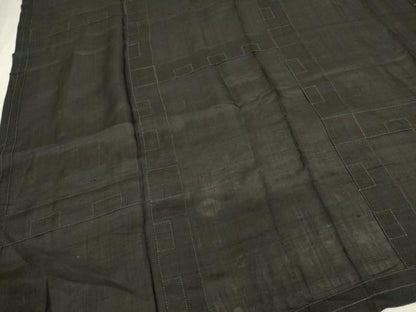 平和屋本店▼夏物　七条袈裟　紬地　黒地　法衣　寺院　仏具　仏教　僧侶　神職　装束　AABM0355ja