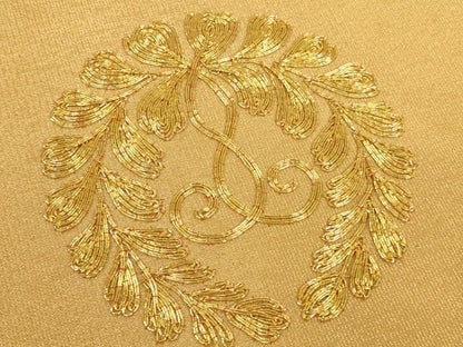 平和屋本店▼打敷　内敷　3点セット　三角　駒刺繍　本金刺繍　花丸文　下り藤　法衣　寺院　仏具　仏教　僧侶　神職　装束　AABM0357ja