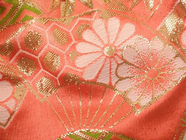 平和屋本店[]七五三　女の子　和装小物セット　扇面花文　金糸　箱付き　逸品　AABM0382ja