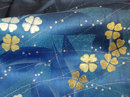 平和屋着物■訪問着　駒刺繍　草花文　暈し染め　金彩　正絹　逸品　AABM0392ja