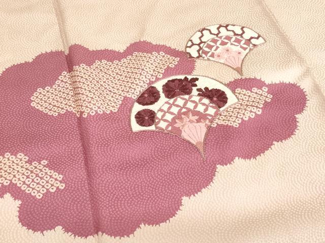 平和屋着物■訪問着　刺繍　雲取り花青海波文　正絹　逸品　AABM0393ja