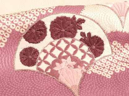 平和屋着物■訪問着　刺繍　雲取り花青海波文　正絹　逸品　AABM0393ja