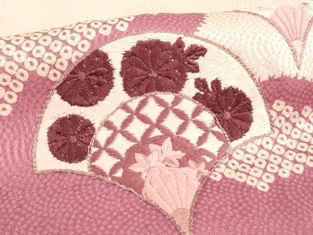 平和屋着物■訪問着　刺繍　雲取り花青海波文　正絹　逸品　AABM0393ja