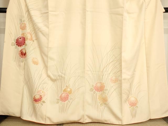 平和屋着物■訪問着　駒刺繍　菊　正絹　逸品　AABM0395ja