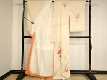 平和屋着物■訪問着　駒刺繍　菊　正絹　逸品　AABM0395ja