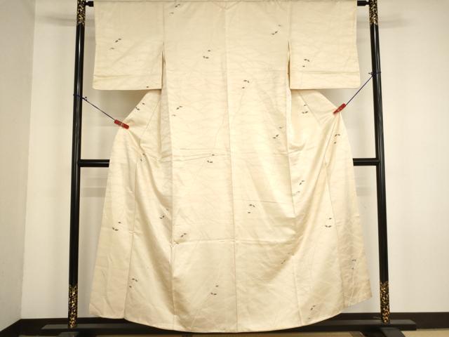 平和屋着物■上質な小紋　寿光織　草木文　正絹　逸品　AABM0396ja