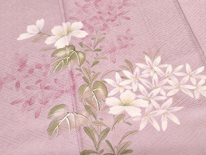 平和屋着物■訪問着　手描き　草花文　正絹　逸品　未使用　AABM0398ja