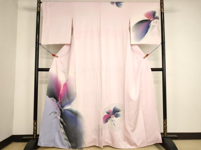 平和屋着物■訪問着　草花文　暈し染め　金銀彩　正絹　逸品　AABM0399ja