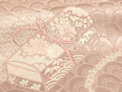 平和屋着物■訪問着　絞り　刺繍　花文箱文　正絹　逸品　未使用　AABM0402ja