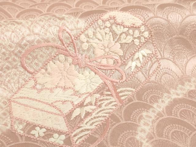 平和屋着物■訪問着　絞り　刺繍　花文箱文　正絹　逸品　未使用　AABM0402ja