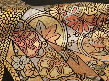 平和屋着物■豪華黒留袖　作家物　束ね熨斗花文　金銀彩　正絹　逸品　AABM0504ja