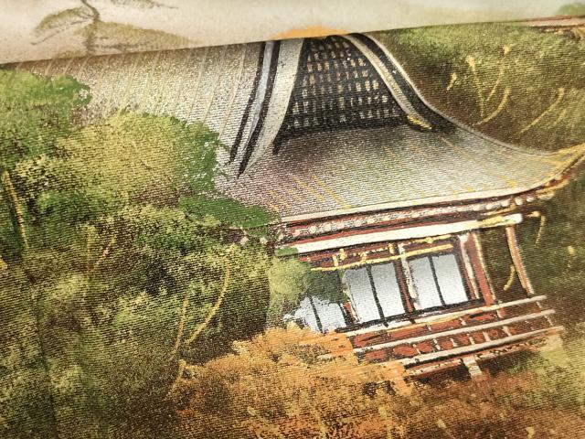 平和屋着物■豪華黒留袖　作家物　手描き　風景文　暈し染め　金彩　正絹　逸品　AABM0505ja