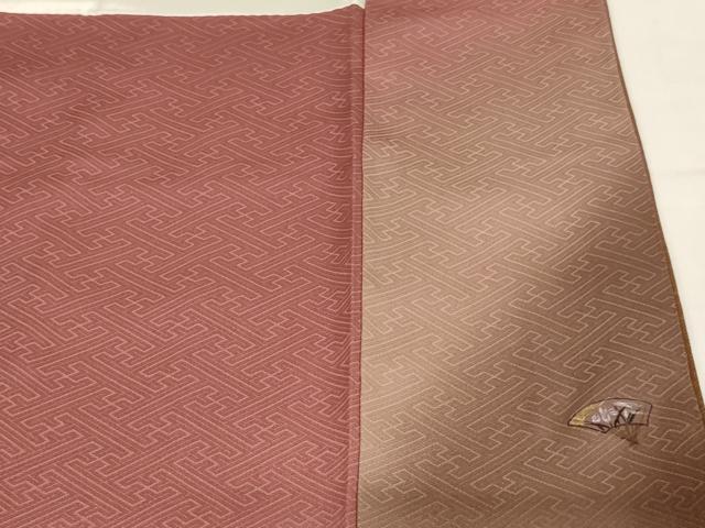 平和屋着物■上質な小紋　舞扇花文　暈し染め　金銀彩　正絹　逸品　AABM0508ja