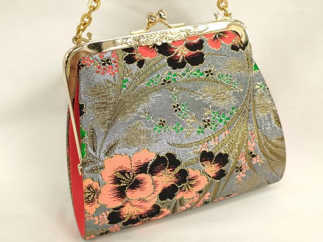 平和屋本店[]七五三　女の子　和装小物セット　草花文　金銀糸　箱付き　逸品　未使用　AABM0518ja