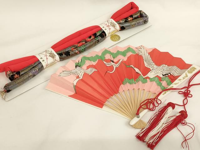 平和屋本店[]七五三　女の子　和装小物セット　草花文　金銀糸　箱付き　逸品　未使用　AABM0518ja