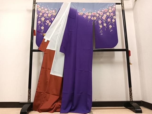 平和屋着物●小振袖　二尺袖　桜　暈し染め　洗える着物　AABM0641ph