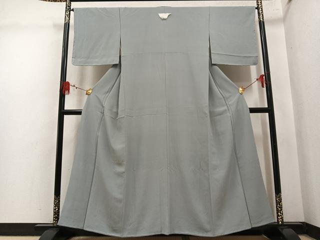 平和屋着物●上質な色無地　銀鼠色　正絹　逸品　未使用　AABM0645ph