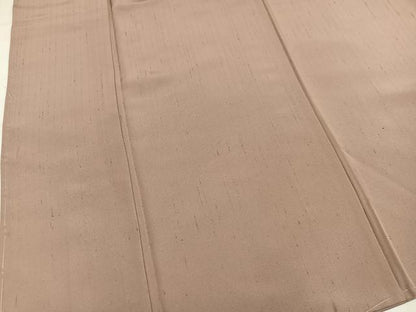 平和屋着物●信州ぜんまい紬　色無地　白茶色　証紙付き　正絹　逸品　AABM0650ph