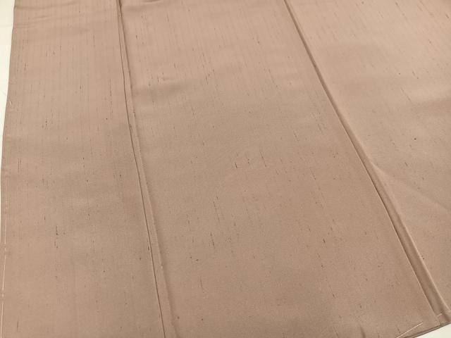 平和屋着物●信州ぜんまい紬　色無地　白茶色　証紙付き　正絹　逸品　AABM0650ph