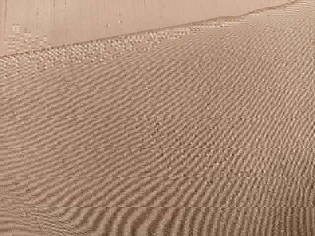 平和屋着物●信州ぜんまい紬　色無地　白茶色　証紙付き　正絹　逸品　AABM0650ph