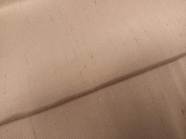 平和屋着物●信州ぜんまい紬　色無地　白茶色　証紙付き　正絹　逸品　AABM0650ph