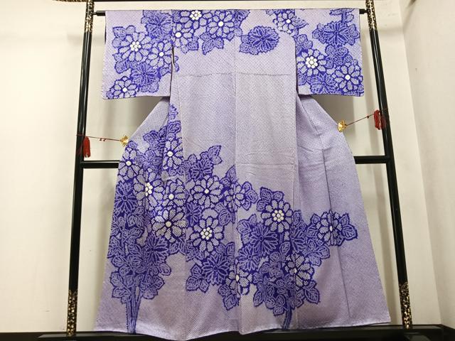 平和屋着物●訪問着　総絞り　草花文　正絹　逸品　AABM0654ph