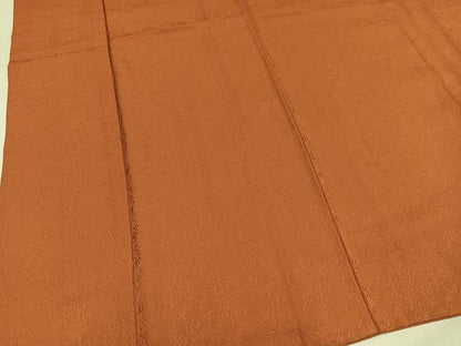 平和屋着物●上質な色無地　赤朽葉色　三越扱い　正絹　逸品　AABM0661ph