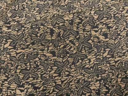 平和屋着物●上質な小紋　紬地　型染め　草木文　正絹　逸品　AABM0663ph