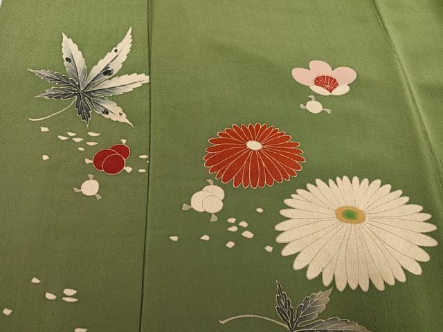 平和屋着物●訪問着　草花文　正絹　逸品　AABM0664ph