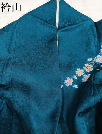 平和屋着物●豪華振袖　舞桜文　暈し染め　金彩　京都きもの友禅扱い　ロング丈　正絹　逸品　AABM0673ph