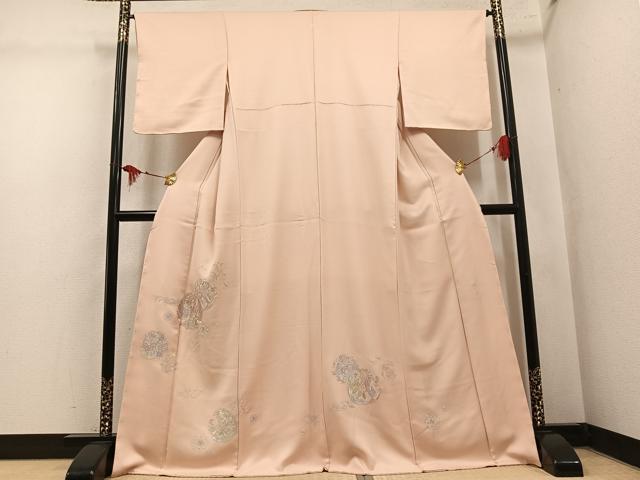 平和屋着物●豪華色留袖　総刺繍　蘇州刺繍　花鳥文　正絹　逸品　未使用　AABM0691ph