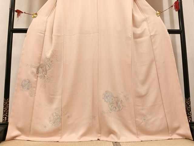 平和屋着物●豪華色留袖　総刺繍　蘇州刺繍　花鳥文　正絹　逸品　未使用　AABM0691ph