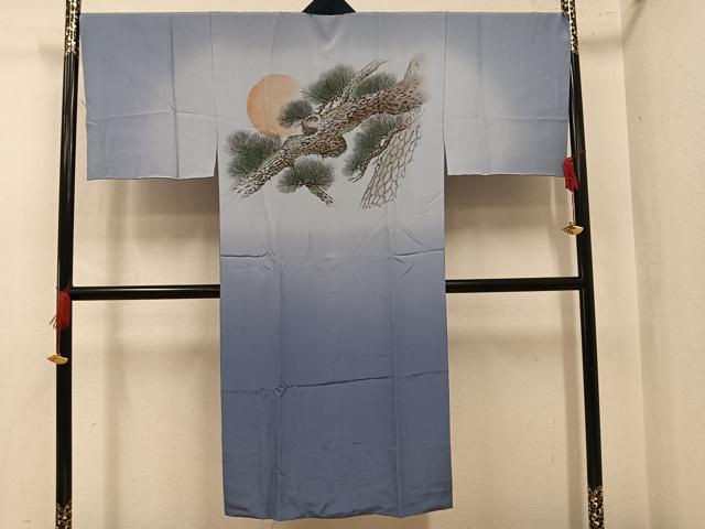 平和屋着物●男性　長襦袢　袷　松　暈し染め　正絹　逸品　AABM0694ph