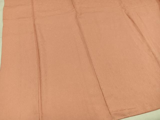平和屋着物●上質な色無地　草花地紋　一斤染色　正絹　逸品　AABM0717ph
