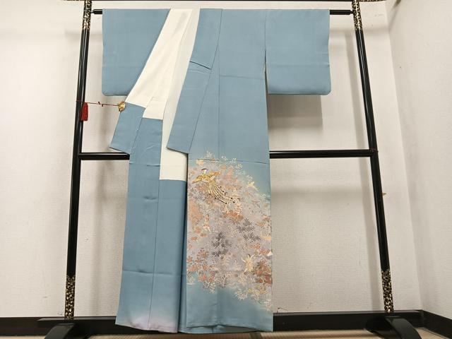 平和屋着物●創業460年・千總　色留袖　駒刺繍　鳳凰人物花文　暈し染め　正絹　逸品　AABM0724ph