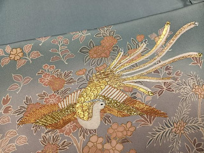 平和屋着物●創業460年・千總　色留袖　駒刺繍　鳳凰人物花文　暈し染め　正絹　逸品　AABM0724ph