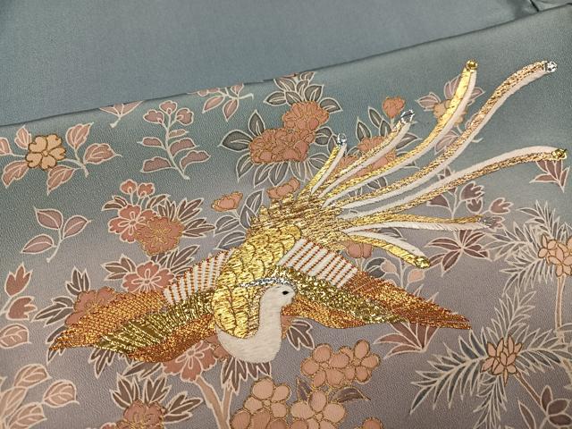 平和屋着物●創業460年・千總　色留袖　駒刺繍　鳳凰人物花文　暈し染め　正絹　逸品　AABM0724ph