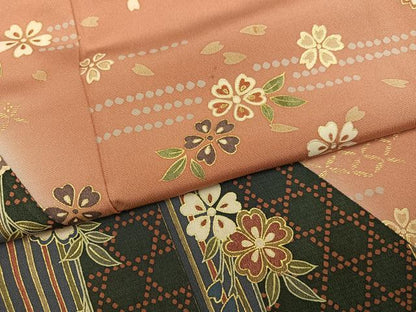 平和屋着物●訪問着　桜　暈し染め　金彩　正絹　逸品　AABM0730ph