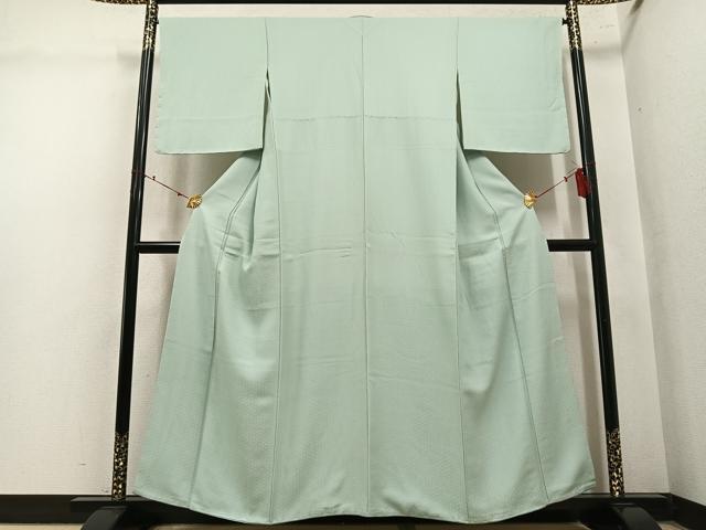 平和屋着物●上質な色無地　丸地紋　裏葉柳色　正絹　逸品　未使用　AABM0731ph