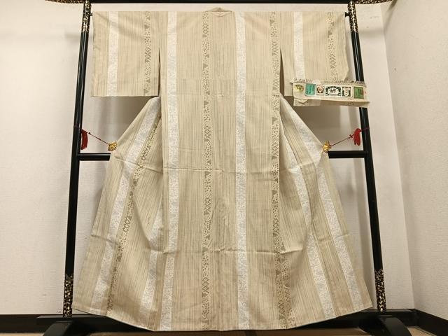 平和屋着物●結城紬　奥順　はたおり娘　80亀甲　吉祥間道　やまと誂製　証紙付き　正絹　逸品　AABM0734ph