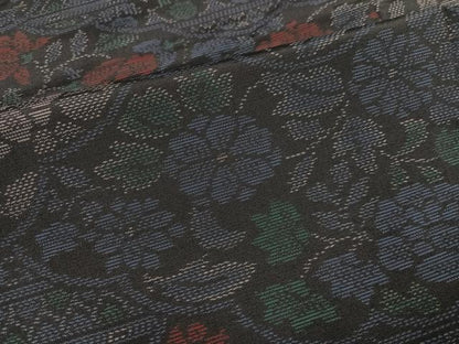 平和屋着物●本場大島紬　草花文　やまと誂製　正絹　逸品　AABM0752ph