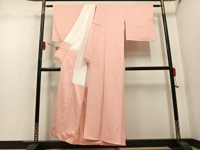 平和屋着物●上質な色無地　花地紋　赤香色　正絹　逸品　未使用　AABM0754ph