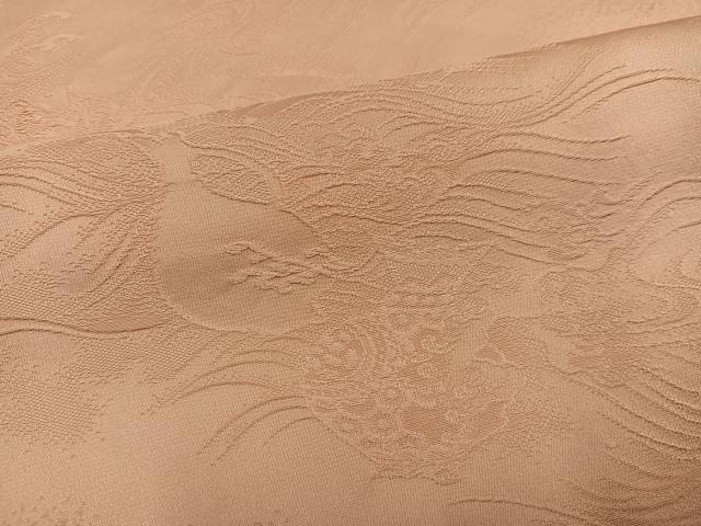 平和屋着物●上質な色無地　立波地紋　赤香色　正絹　逸品　AABM0756ph