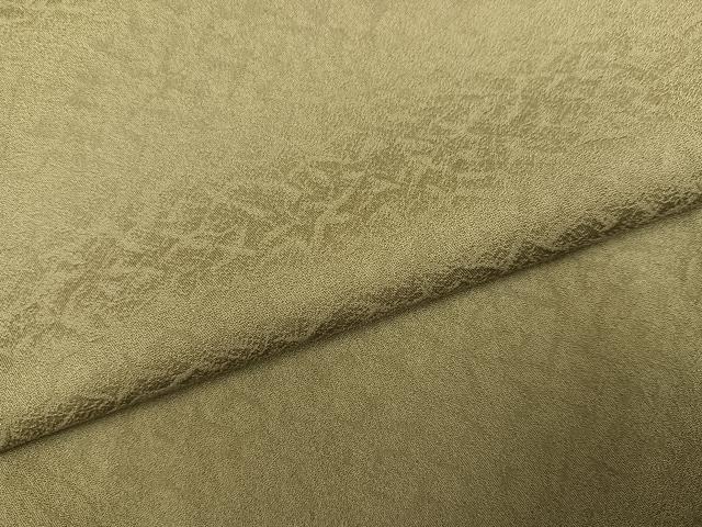 平和屋着物●上質な色無地　作家物　飛鳥地紋　油色　正絹　逸品　AABM0759ph