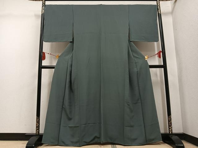 平和屋着物●上質な色無地　藍媚茶色　正絹　逸品　未使用　AABM0760ph