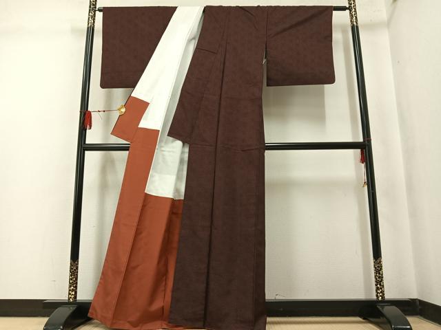 平和屋着物●本場大島紬　9マルキ　麻の葉文様　正絹　逸品　AABM0793ph