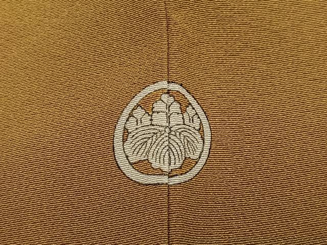 平和屋着物●上質な色無地　黄橡色　正絹　逸品　AABM0800ph