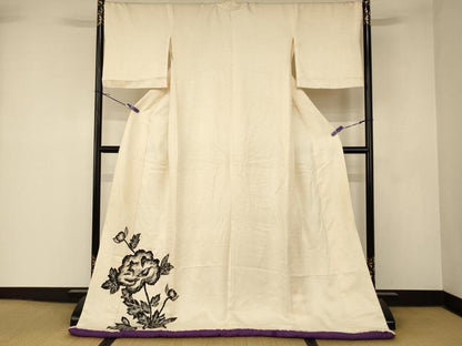 平和屋本店●掛下　打掛　和装　婚礼　花嫁　結婚式　神社挙式　手描き　草花文　逸品　AABM0801fw
