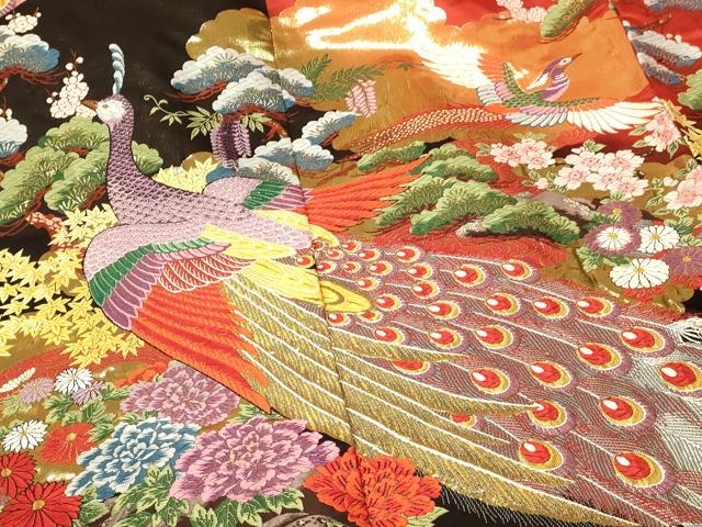 平和屋本店●色打掛　和装　婚礼　結婚式　花嫁　神社挙式　唐織　孔雀梅松光琳水　暈し染め　金糸　逸品　AABM0805fw